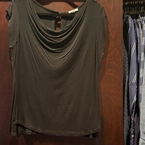 Pleione Elegant Black Draped Top